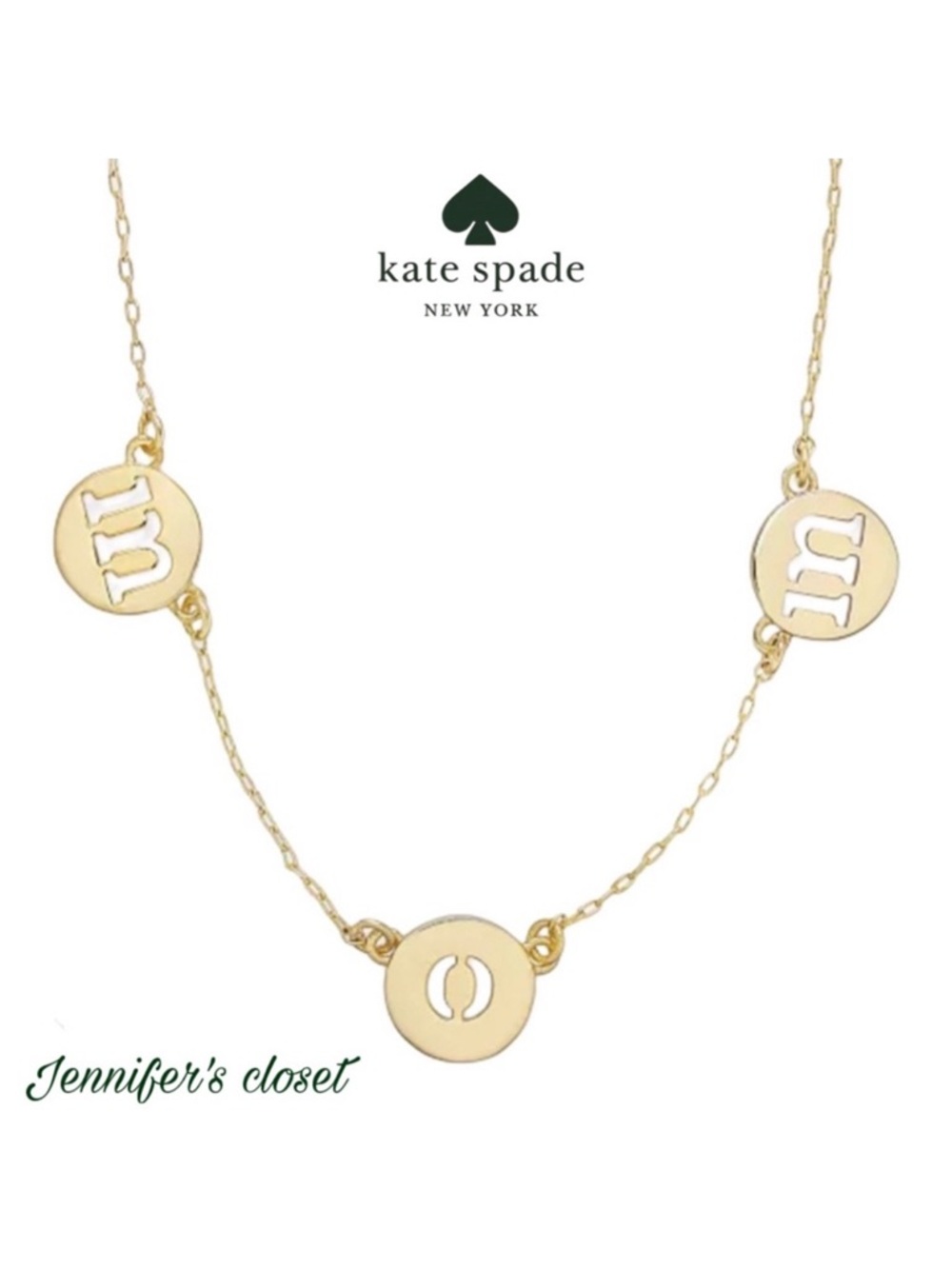 Kate Spade Gold-Tone Mom Disc Necklace / NWT